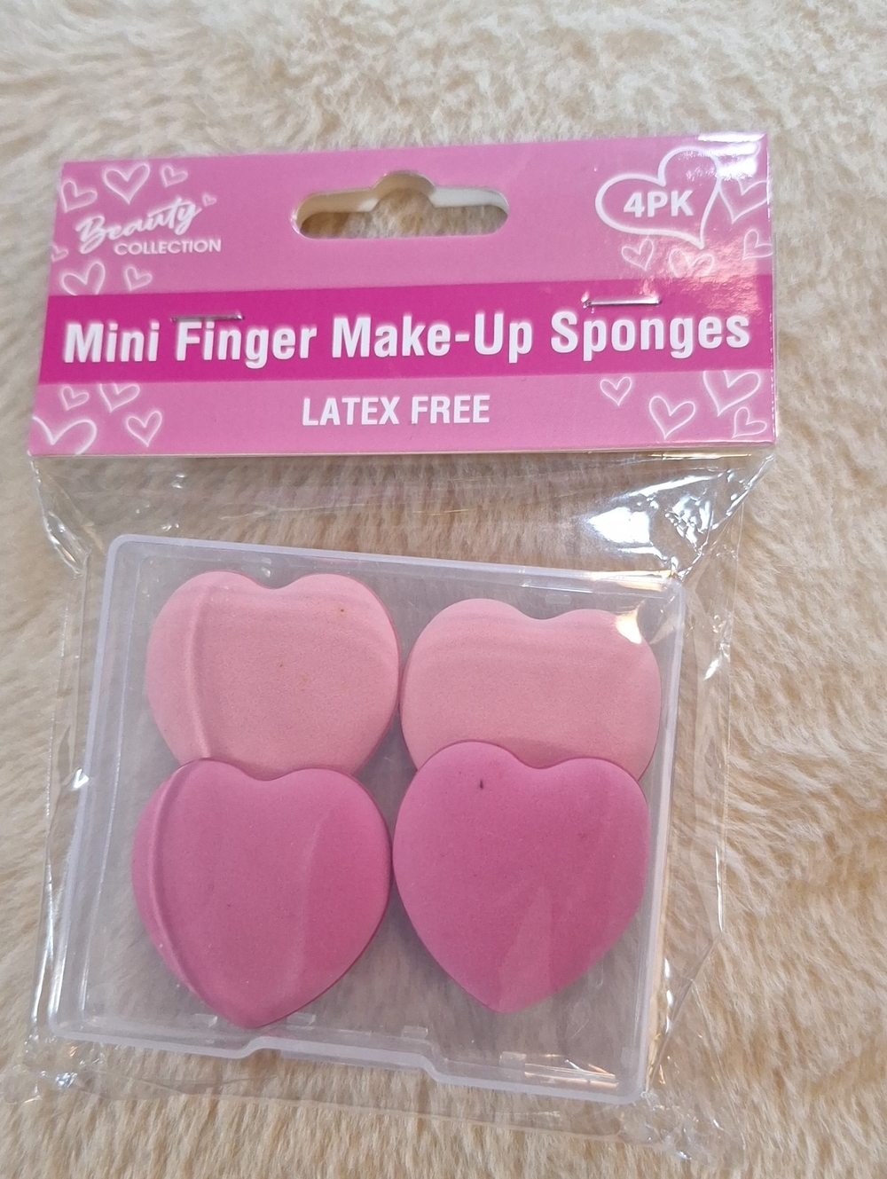 Pink Mini Finger Make-Up Sponges - 4 Pack